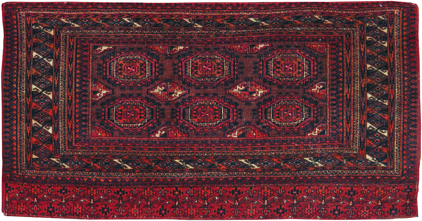 Antique Central Asian Turkoman Throw Rug, No.24994 - Galerie Shabab