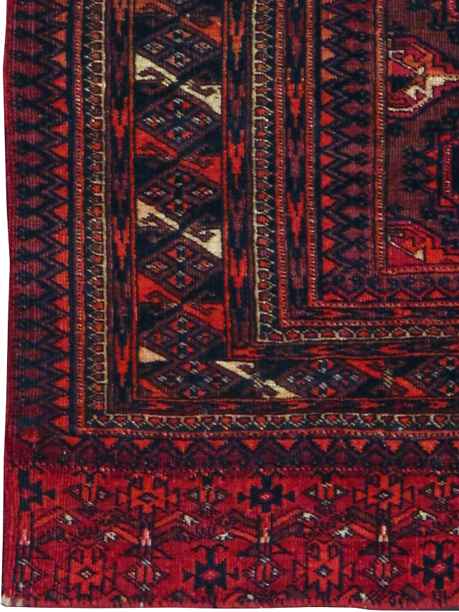 Antique Central Asian Turkoman Throw Rug, No.24994 - Galerie Shabab