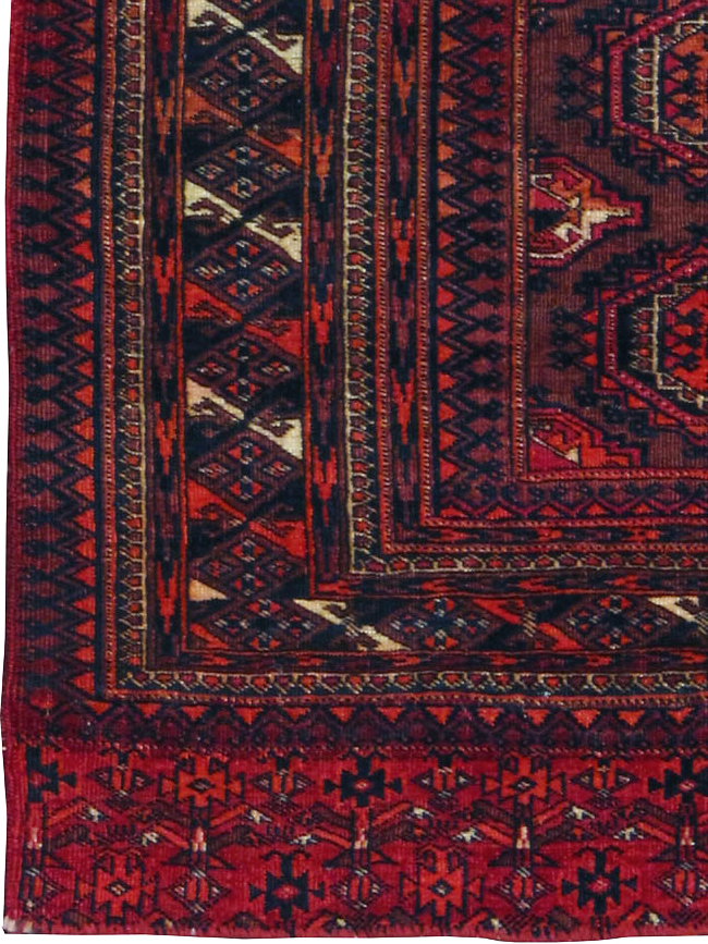 Antique Central Asian Turkoman Throw Rug, No.24994 - Galerie Shabab
