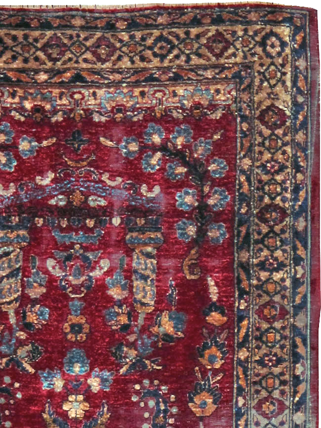 Antique Persian Silk Kashan Rug, No.24997 - Galerie Shabab