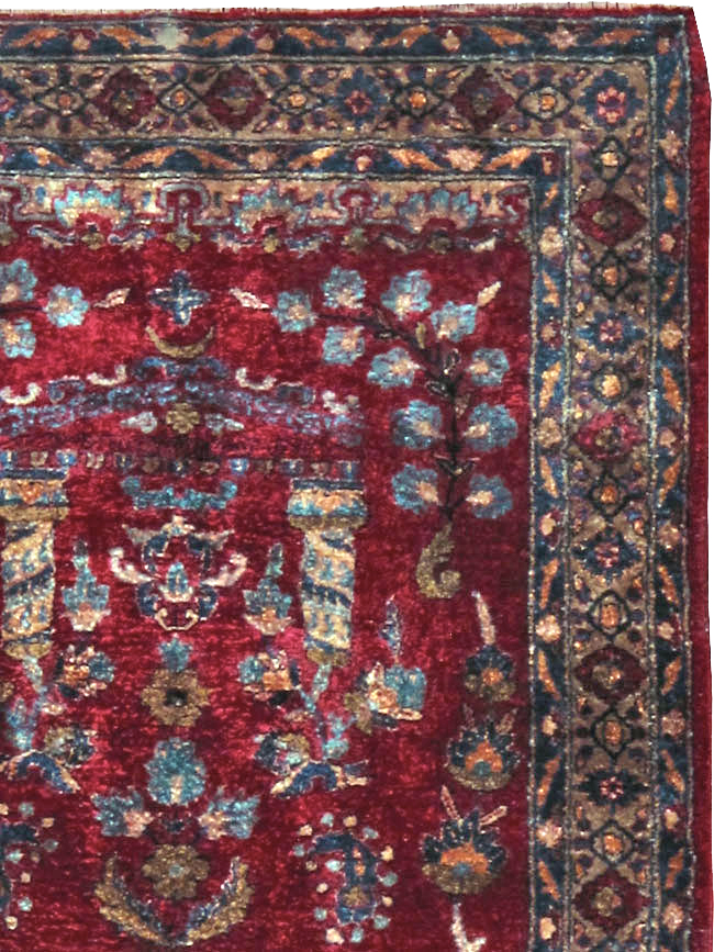 Antique Persian Silk Kashan Rug, No.24997 - Galerie Shabab
