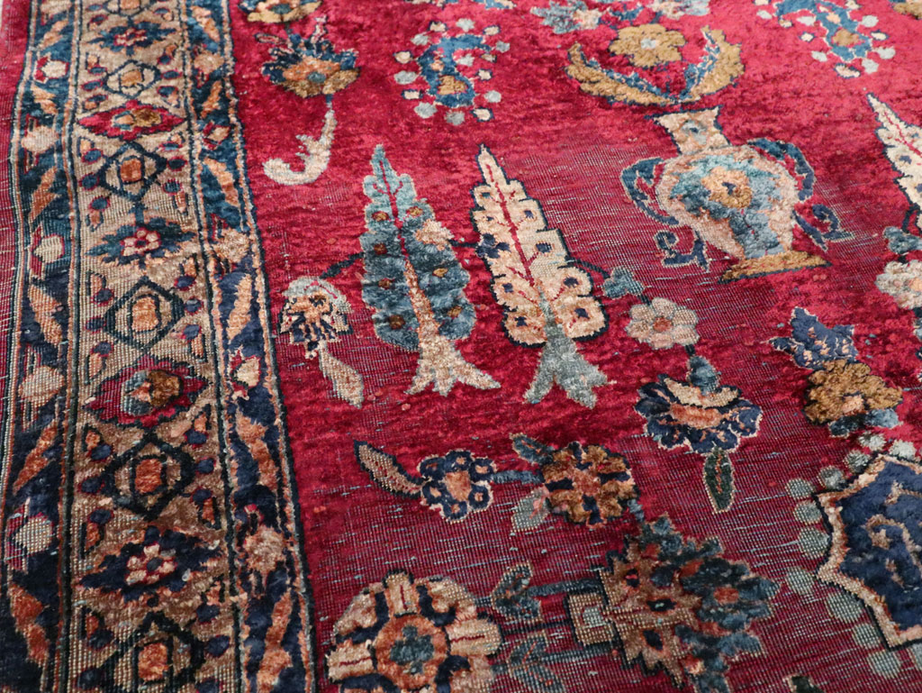Antique Persian Silk Kashan Rug, No.24997 - Galerie Shabab