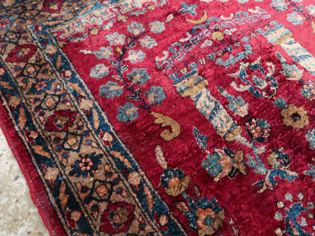 Antique Persian Silk Kashan Rug, No.24997 - Galerie Shabab