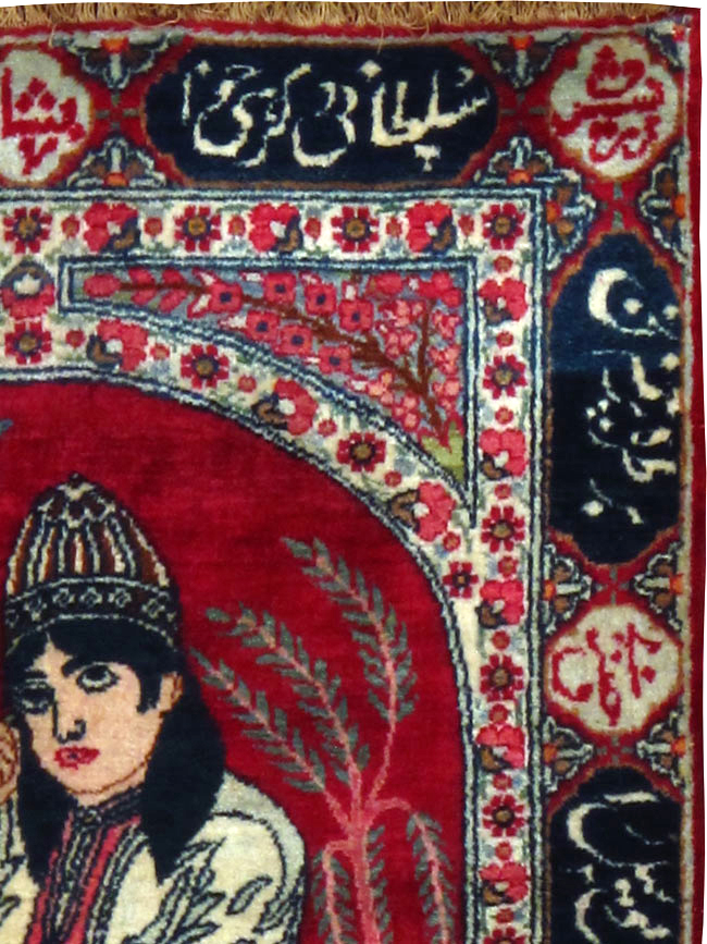 Antique Persian Lavar Kerman Pictorial Rug, No.24998 - Galerie Shabab