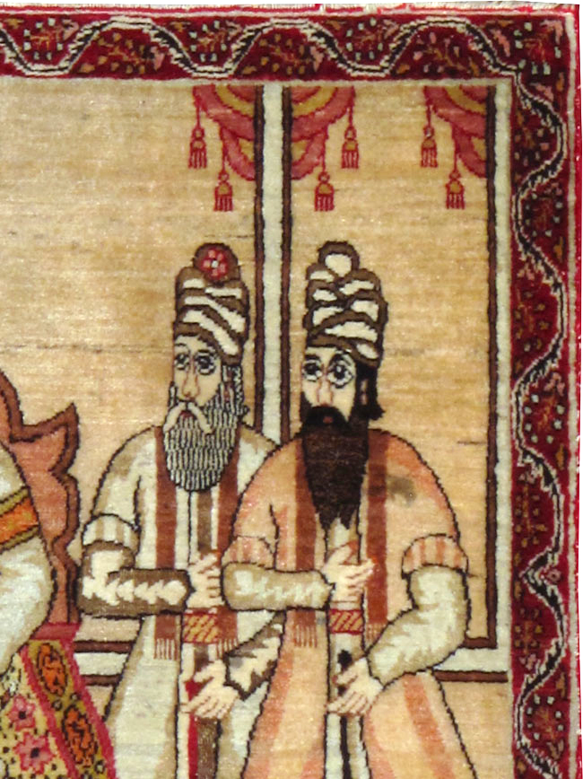 Antique Persian Lavar Kerman Pictorial Rug, No.24999 - Galerie Shabab