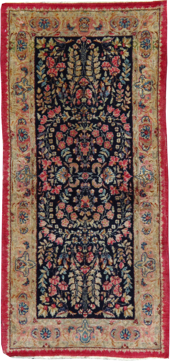 Vintage Persian Kerman Throw Rug, No.25001 - Galerie Shabab