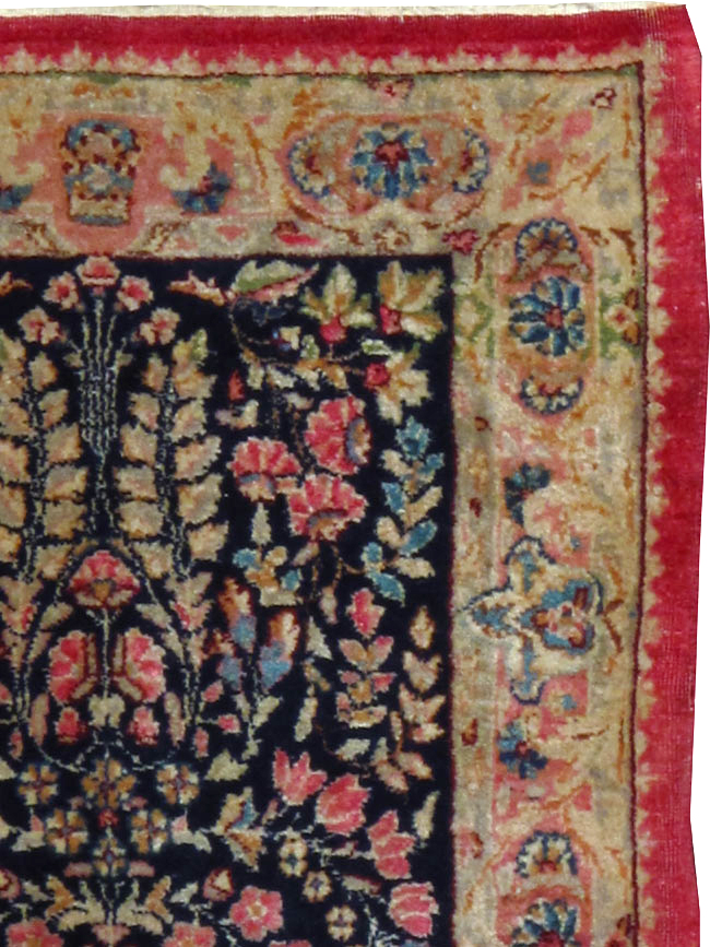 Vintage Persian Kerman Throw Rug, No.25001 - Galerie Shabab