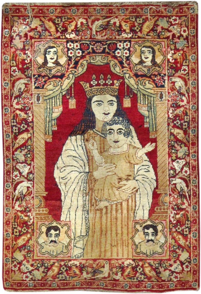 Antique Persian Lavar Kerman Pictorial Rug (Pair: 2 of 2), No.25010 - Galerie Shabab