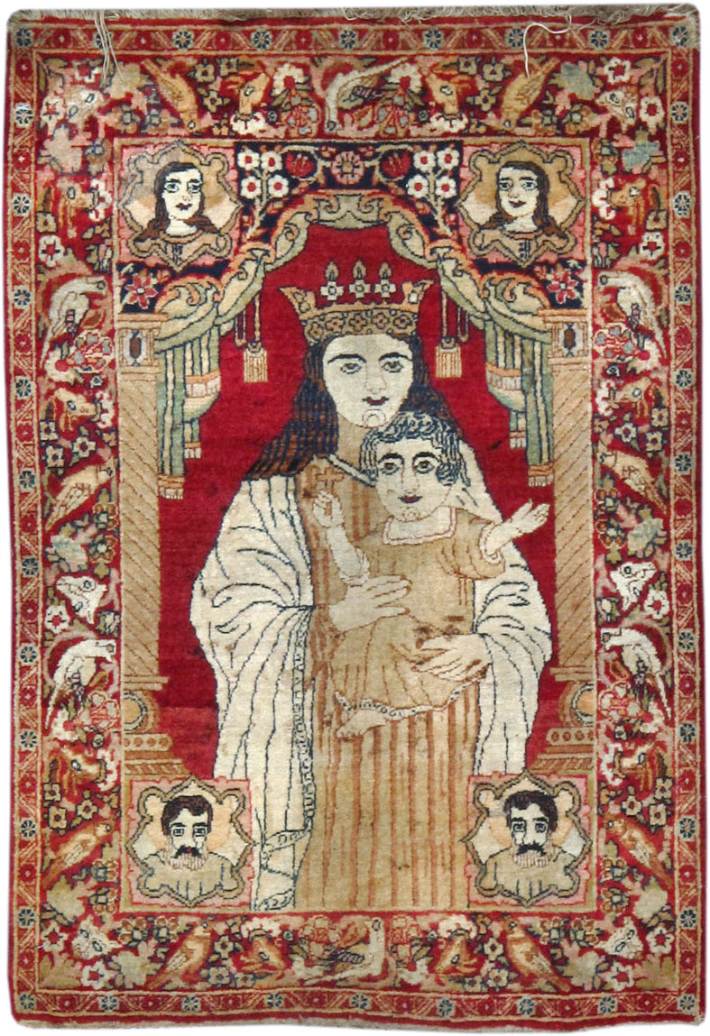 Antique Persian Lavar Kerman Pictorial Rug (Pair: 2 of 2), No.25010 - Galerie Shabab