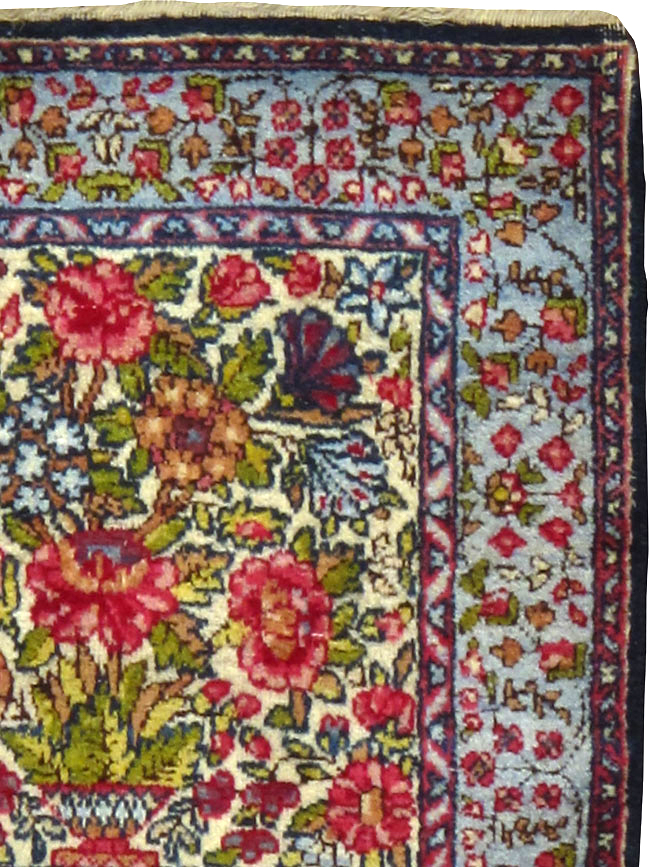 Vintage Persian Kerman Pictorial Rug, No.25016 - Galerie Shabab