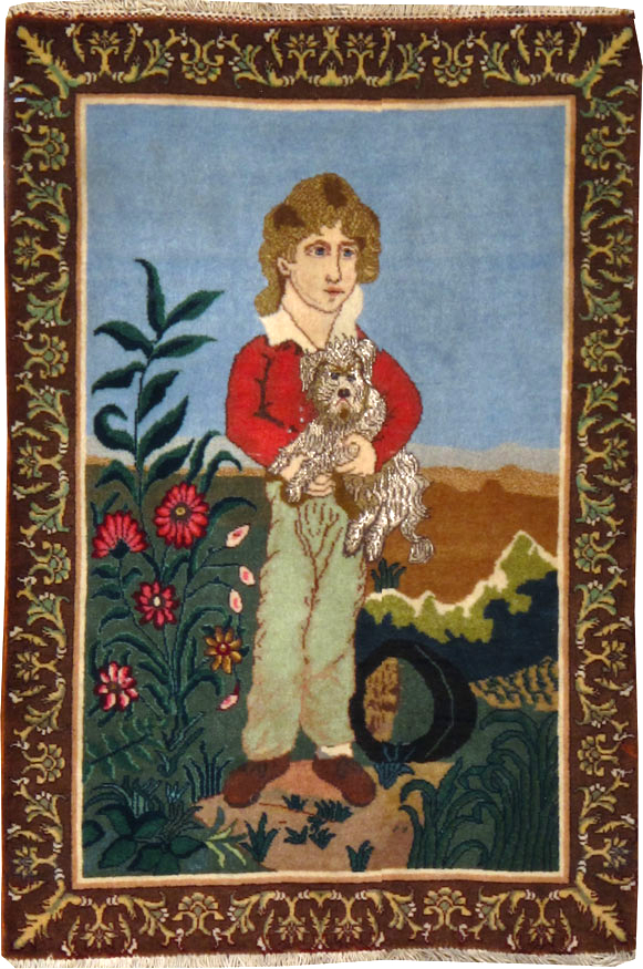 Vintage Persian Tabriz Pictorial Rug (Pair: 2 of 2), No.25024 - Galerie Shabab