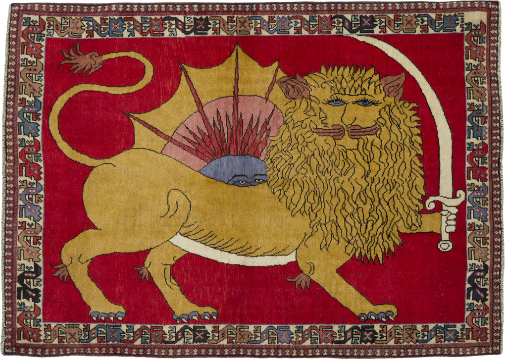 Vintage Persian Shiraz Pictorial Rug, No.25028 - Galerie Shabab