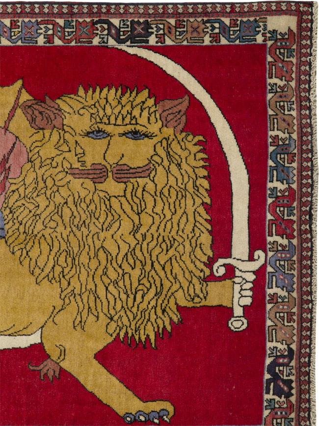 Vintage Persian Shiraz Pictorial Rug, No.25028 - Galerie Shabab