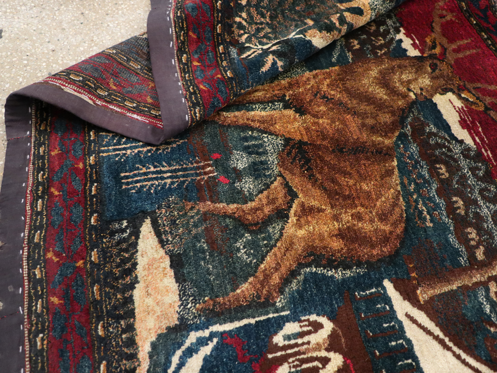 Vintage Persian Kurdish Pictorial Rug, No.25054 - Galerie Shabab