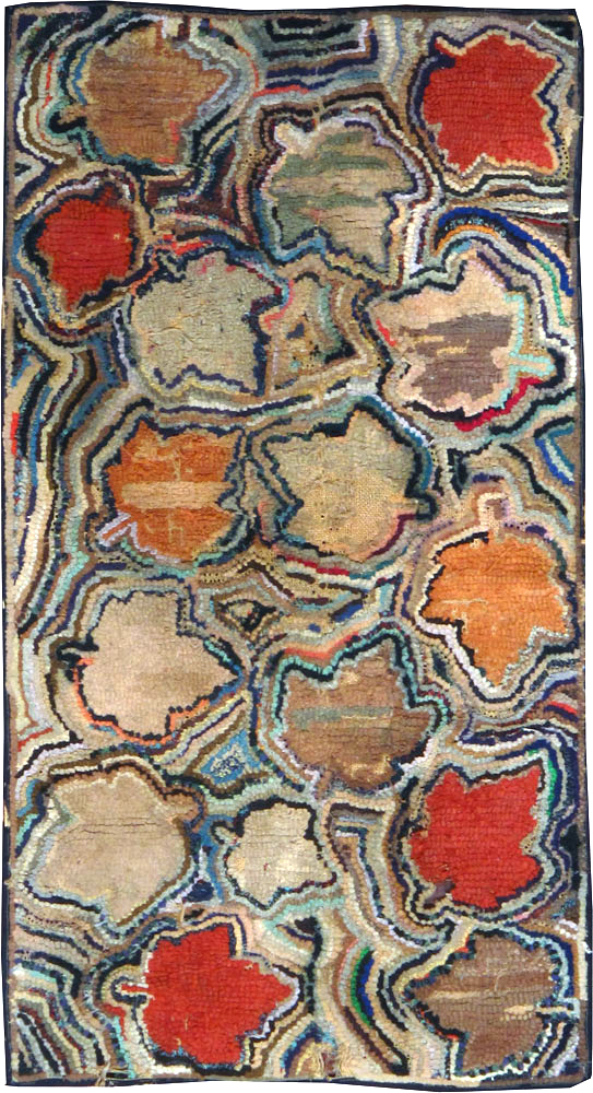 Vintage American Hooked Throw Rug, No.25068 - Galerie Shabab