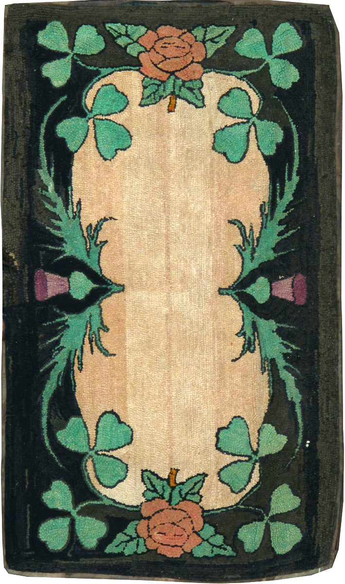 Vintage American Hooked Throw Rug, No.25069 - Galerie Shabab