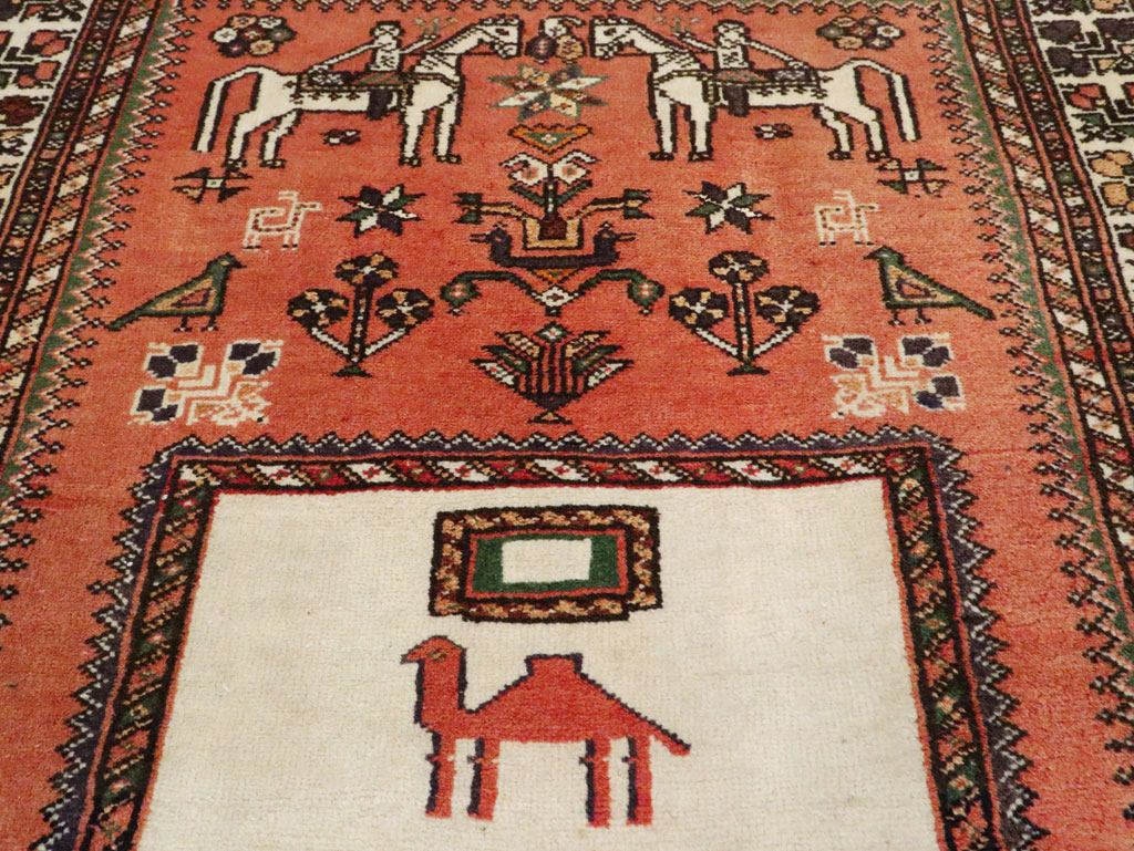 Vintage Persian Shiraz Pictorial Rug, No.25087 - Galerie Shabab