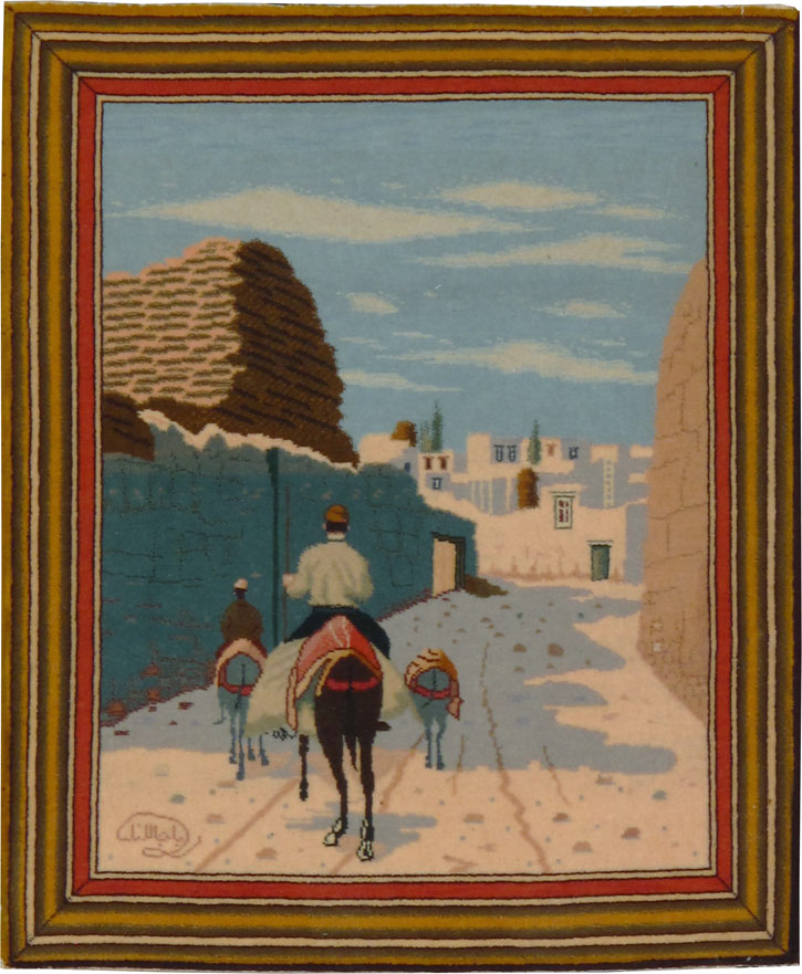 Vintage Persian Tabriz Pictorial Rug, No.25089 - Galerie Shabab