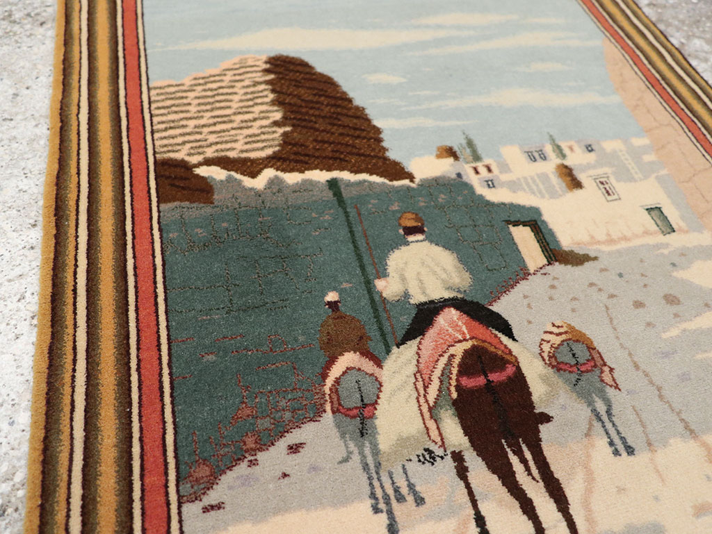 Vintage Persian Tabriz Pictorial Rug, No.25089 - Galerie Shabab