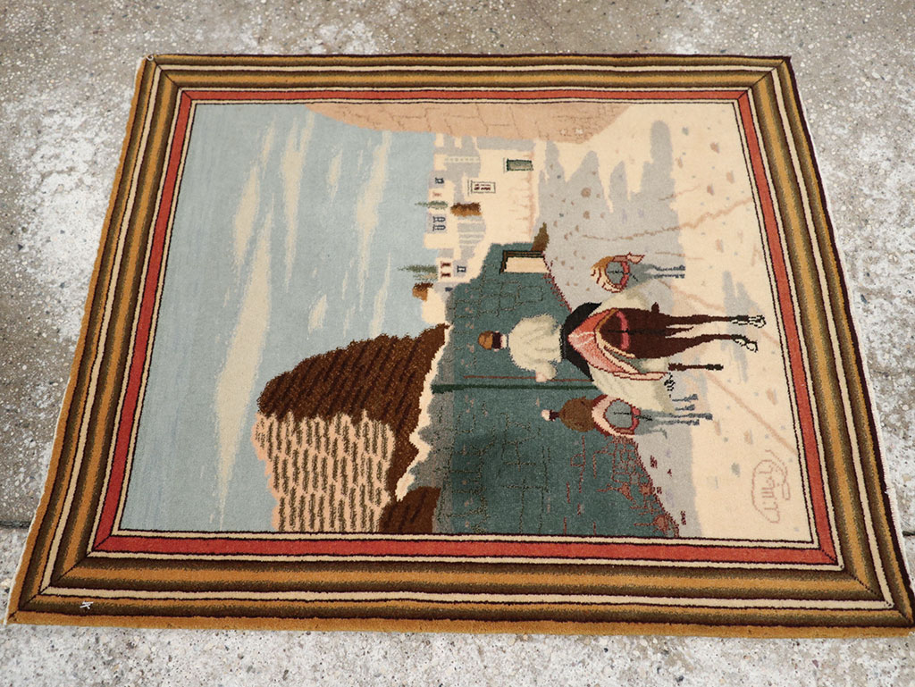 Vintage Persian Tabriz Pictorial Rug, No.25089 - Galerie Shabab