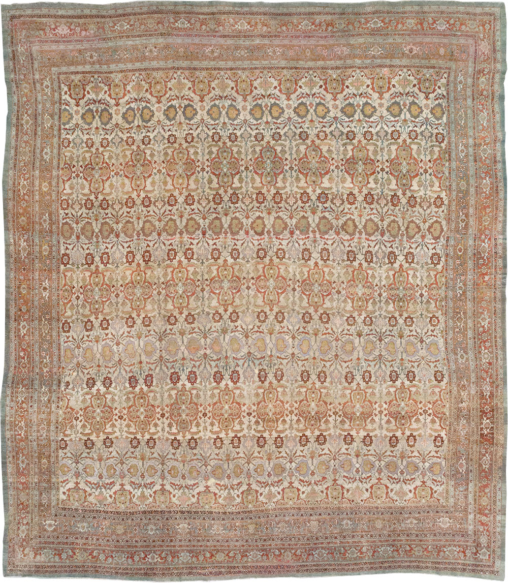 Antique Persian Bidjar Large Square Carpet, No.25092 - Galerie Shabab