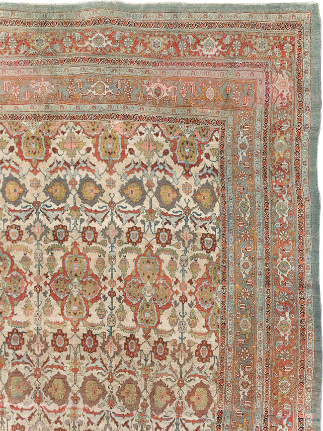 Antique Persian Bidjar Large Square Carpet, No.25092 - Galerie Shabab