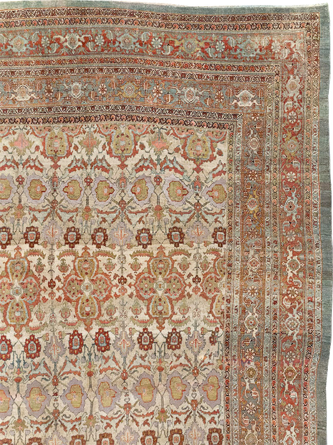 Antique Persian Bidjar Large Square Carpet, No.25092 - Galerie Shabab