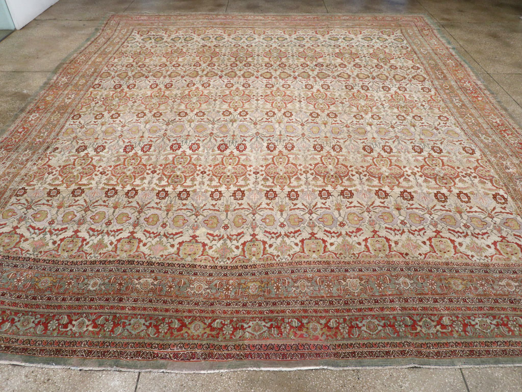 Antique Persian Bidjar Large Square Carpet, No.25092 - Galerie Shabab