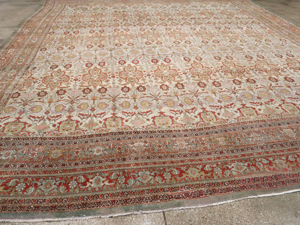 Antique Persian Bidjar Large Square Carpet, No.25092 - Galerie Shabab
