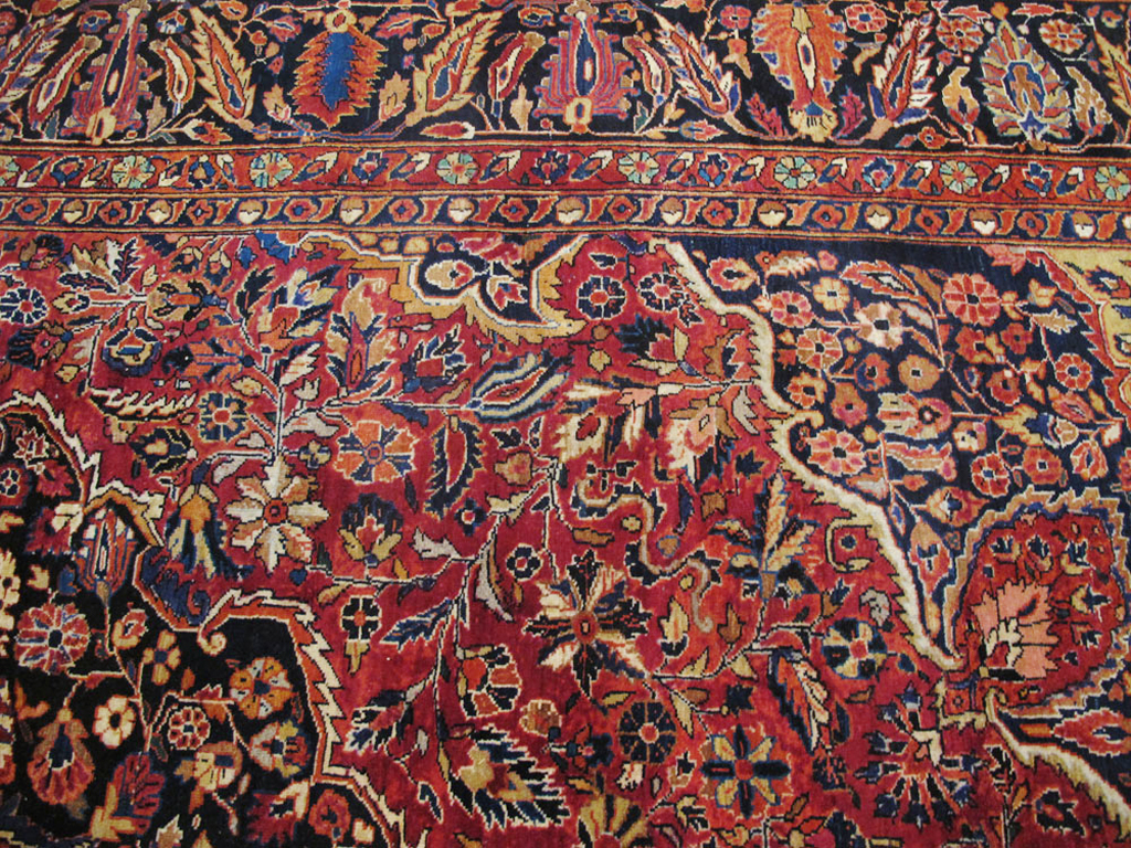 Antique Persian Sarouk Carpet, No.25095 - Galerie Shabab