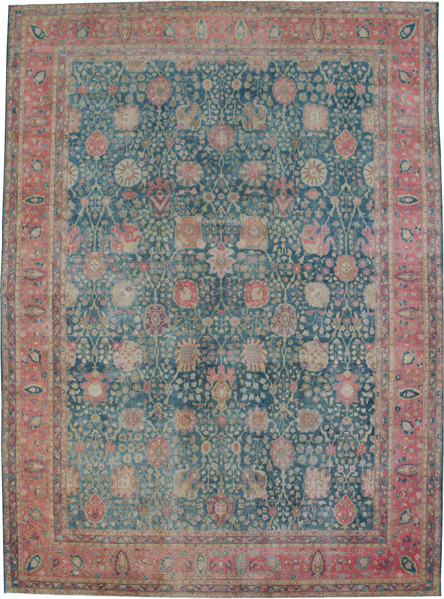 Vintage Persian Tabriz Room Size Carpet, No.25098 - Galerie Shabab