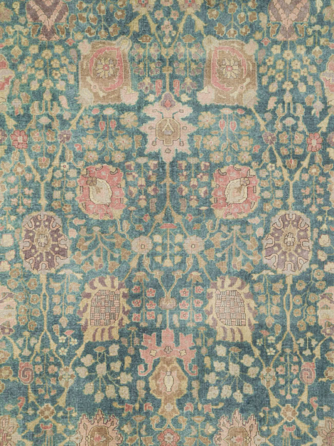 Vintage Persian Tabriz Room Size Carpet, No.25098 - Galerie Shabab