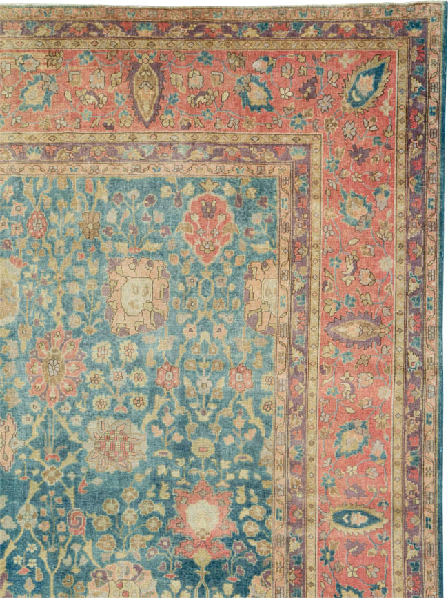 Vintage Persian Tabriz Room Size Carpet, No.25098 - Galerie Shabab