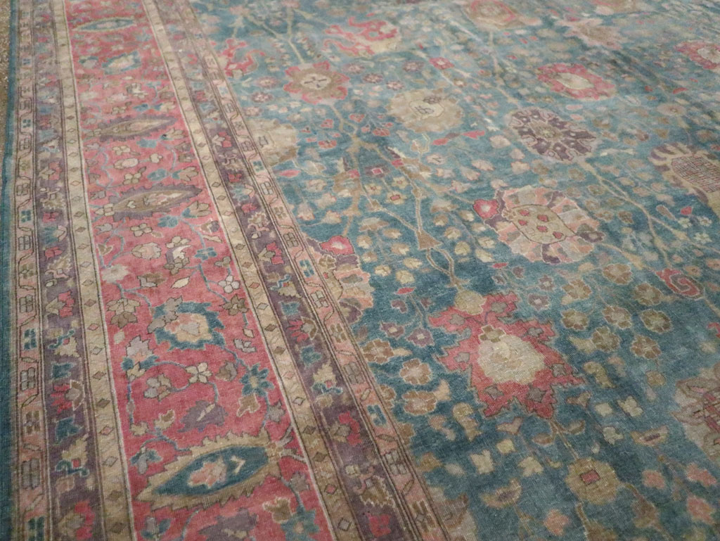 Vintage Persian Tabriz Room Size Carpet, No.25098 - Galerie Shabab