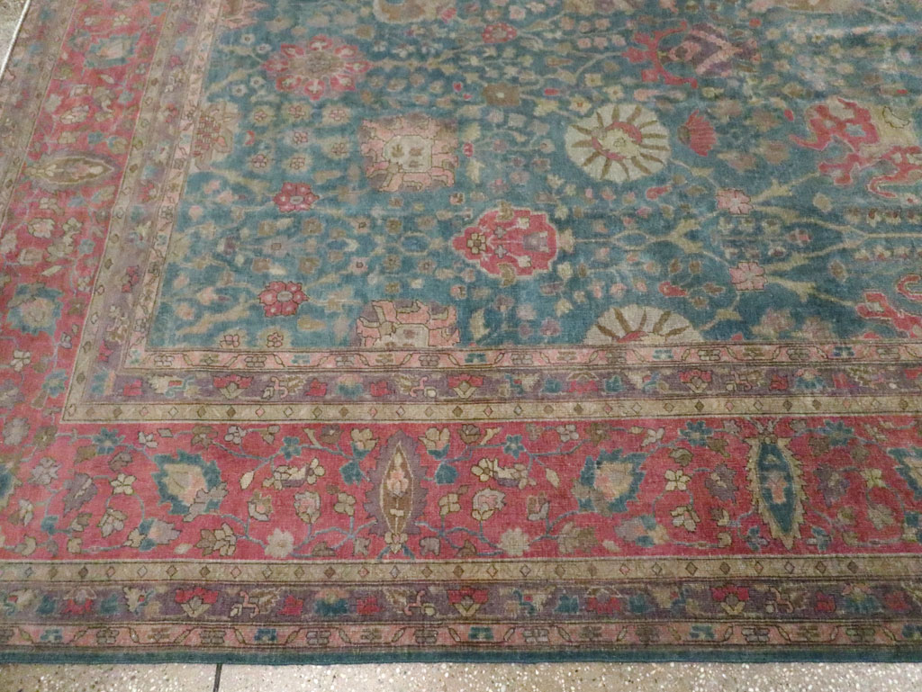 Vintage Persian Tabriz Room Size Carpet, No.25098 - Galerie Shabab