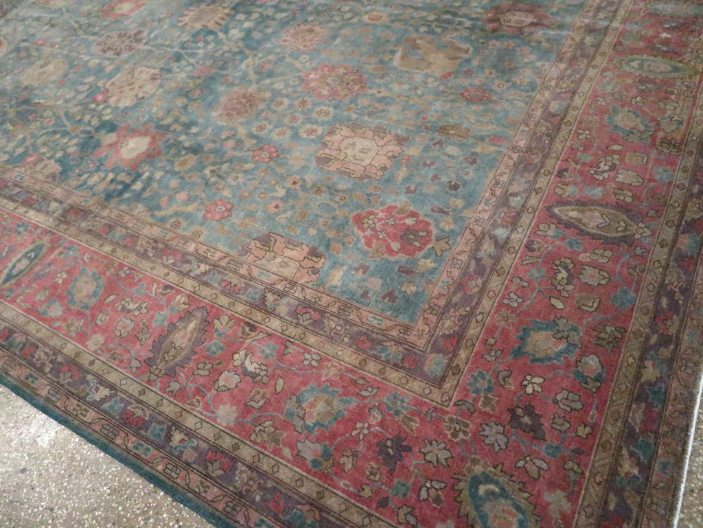 Vintage Persian Tabriz Room Size Carpet, No.25098 - Galerie Shabab