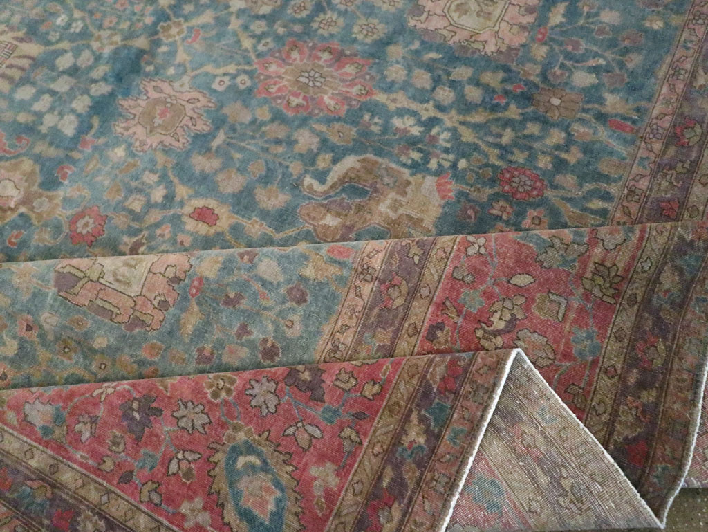 Vintage Persian Tabriz Room Size Carpet, No.25098 - Galerie Shabab