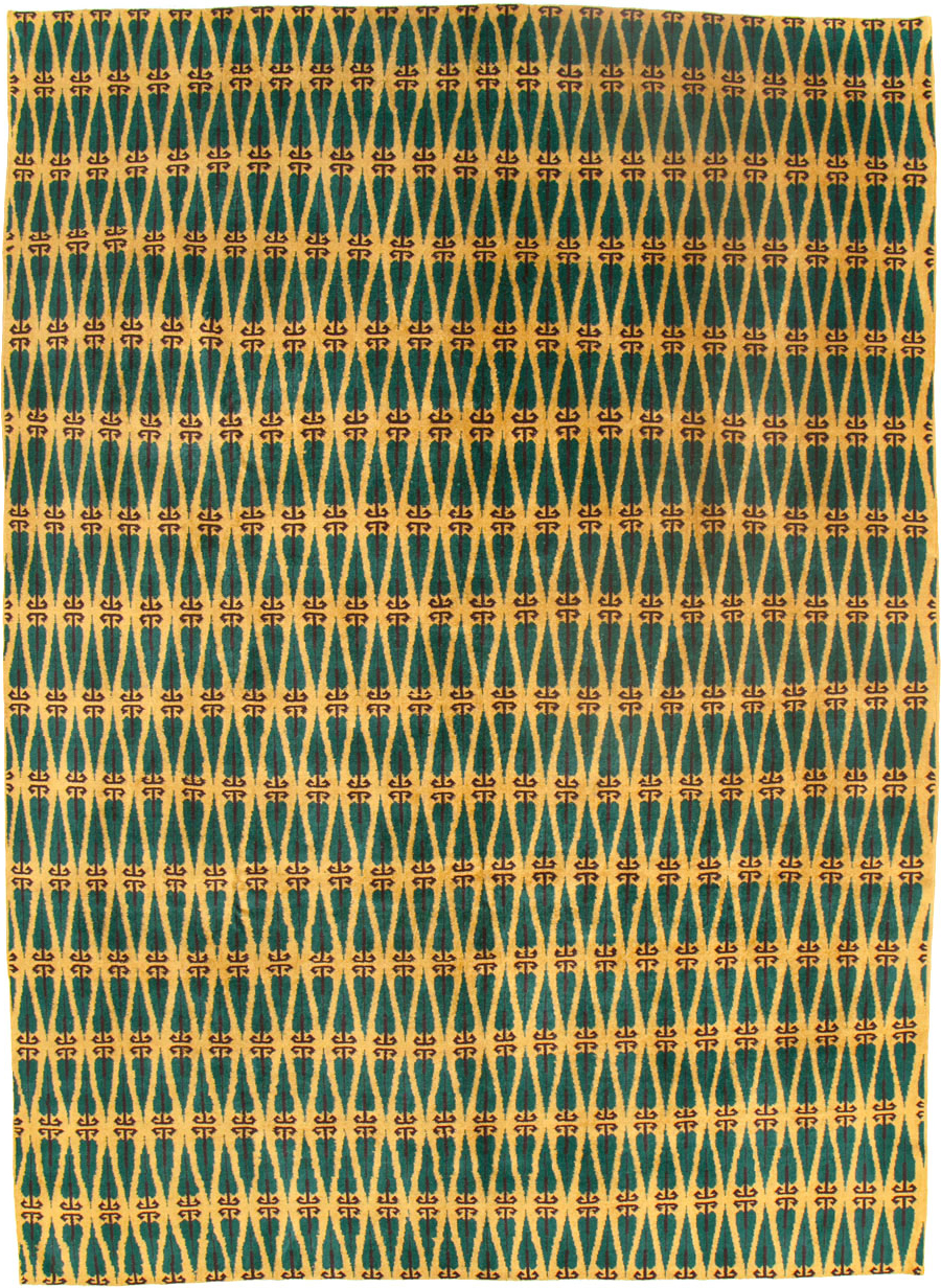 Vintage Turkish Anatolian Art Deco Carpet, No.25111 - Galerie Shabab