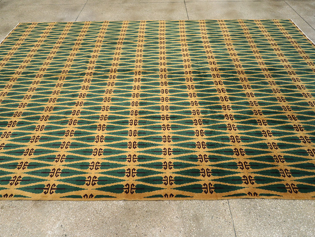 Vintage Turkish Anatolian Art Deco Carpet, No.25111 - Galerie Shabab
