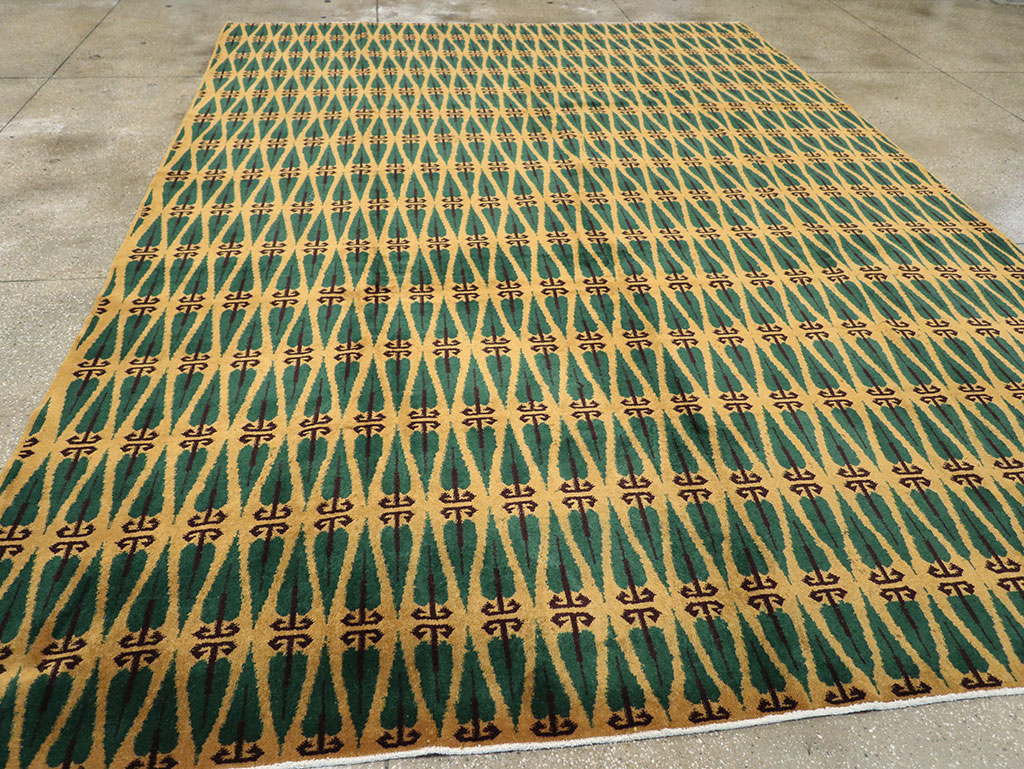 Vintage Turkish Anatolian Art Deco Carpet, No.25111 - Galerie Shabab