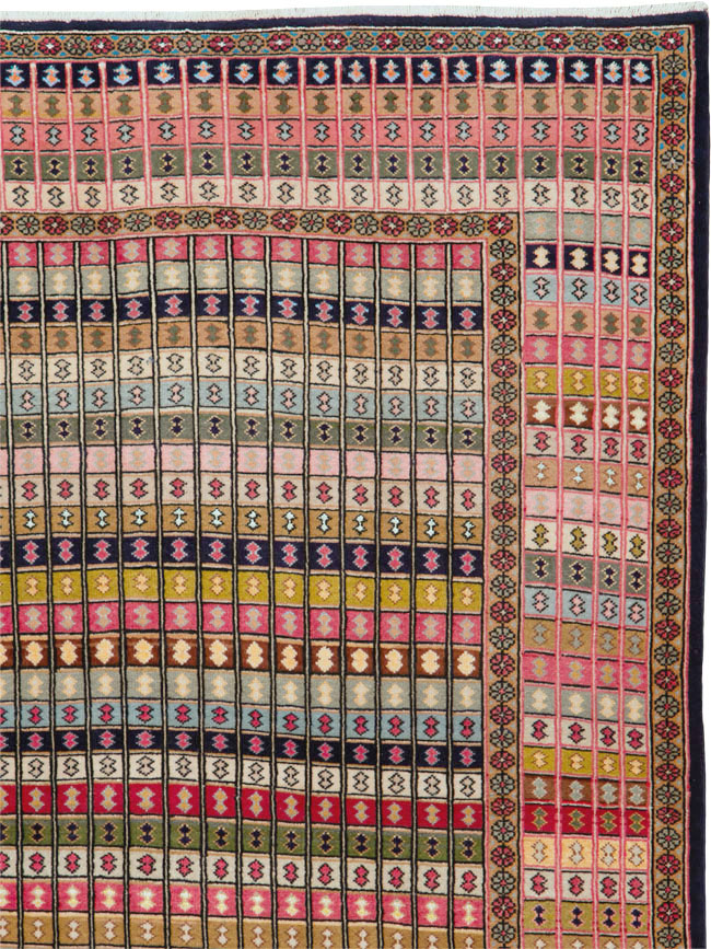 Vintage Persian Kashan Art Deco Rug, No.25113 - Galerie Shabab