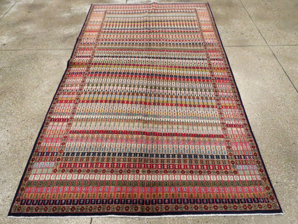 Vintage Persian Kashan Art Deco Rug, No.25113 - Galerie Shabab