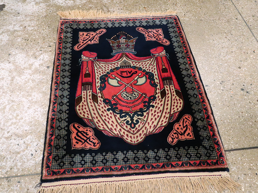 Vintage Persian Kashan Pictorial Rug, No.25116 - Galerie Shabab