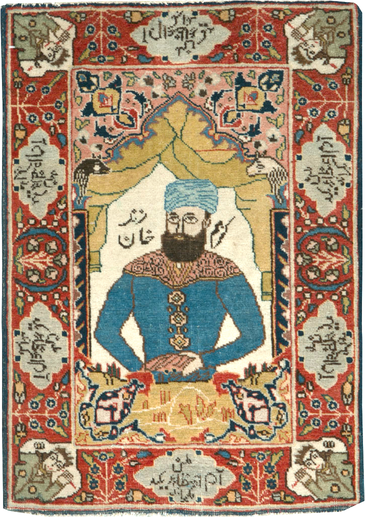 Vintage Persian Tabriz Pictorial Rug, No.25124 - Galerie Shabab