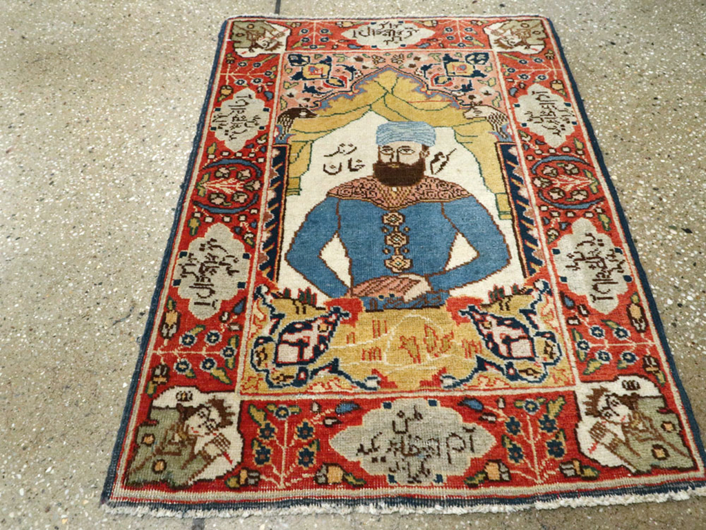 Vintage Persian Tabriz Pictorial Rug, No.25124 - Galerie Shabab