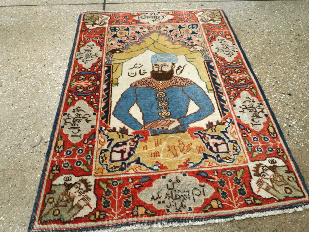Vintage Persian Tabriz Pictorial Rug, No.25124 - Galerie Shabab