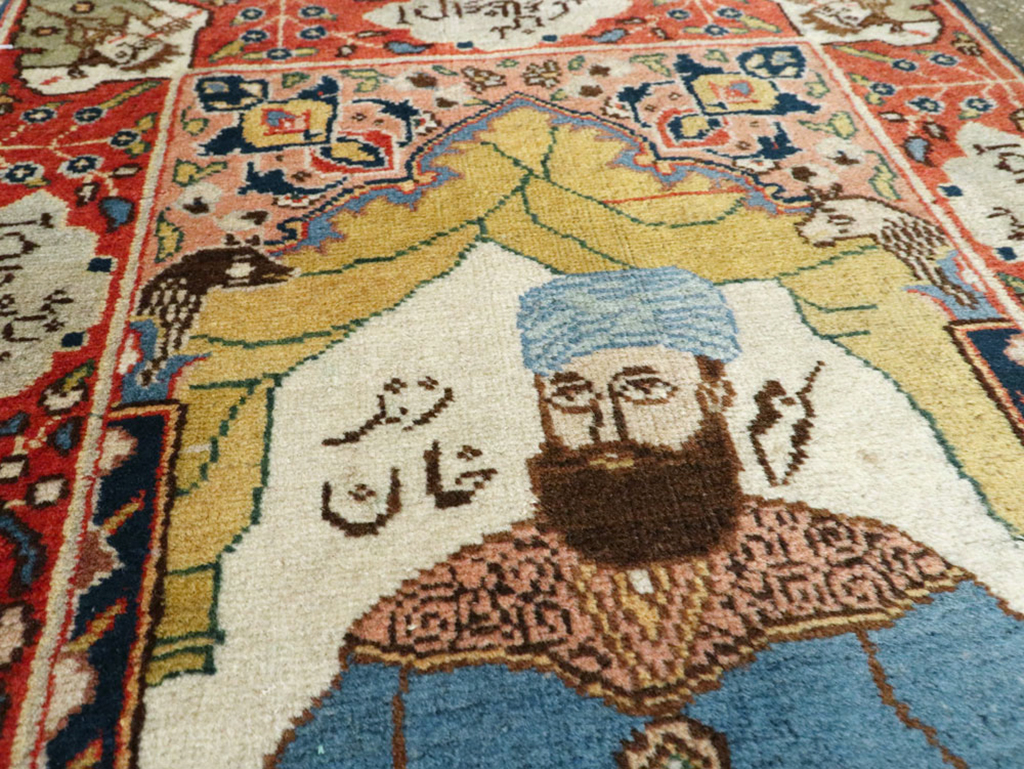 Vintage Persian Tabriz Pictorial Rug, No.25124 - Galerie Shabab