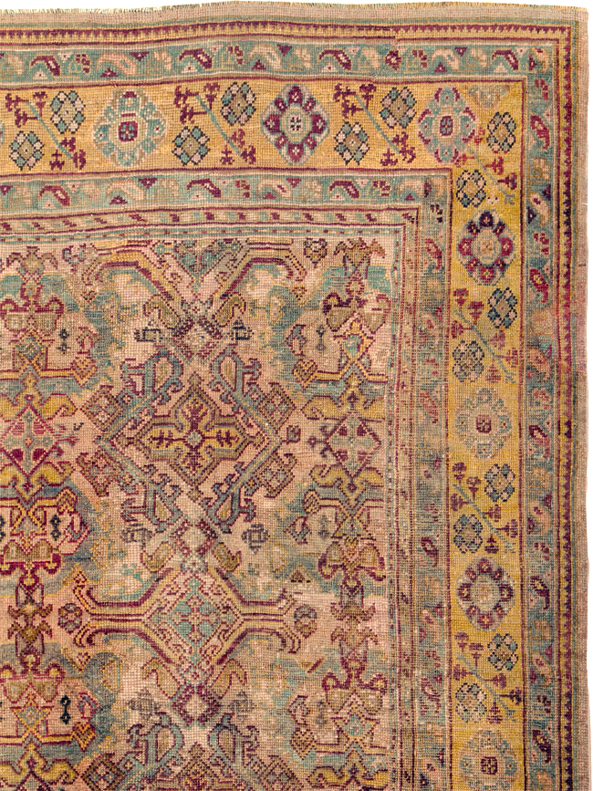 Antique Persian Oushak Carpet, No.25134 - Galerie Shabab