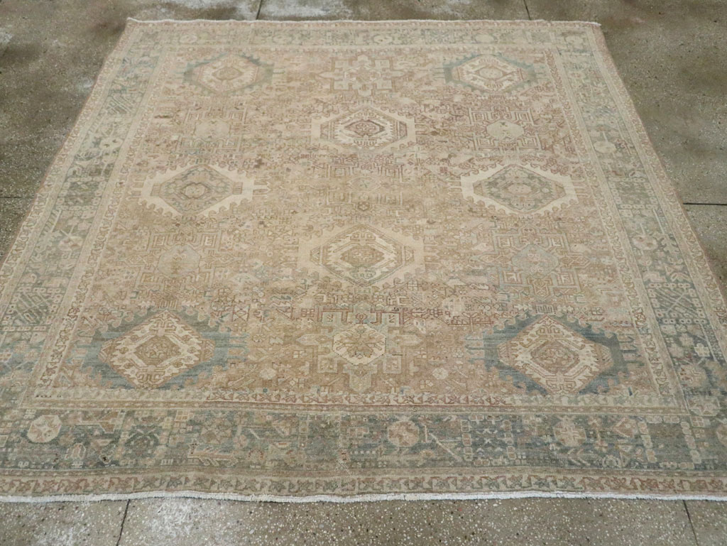 Vintage Persian Karajeh Small Square Room Size Carpet, No.25139 - Galerie Shabab