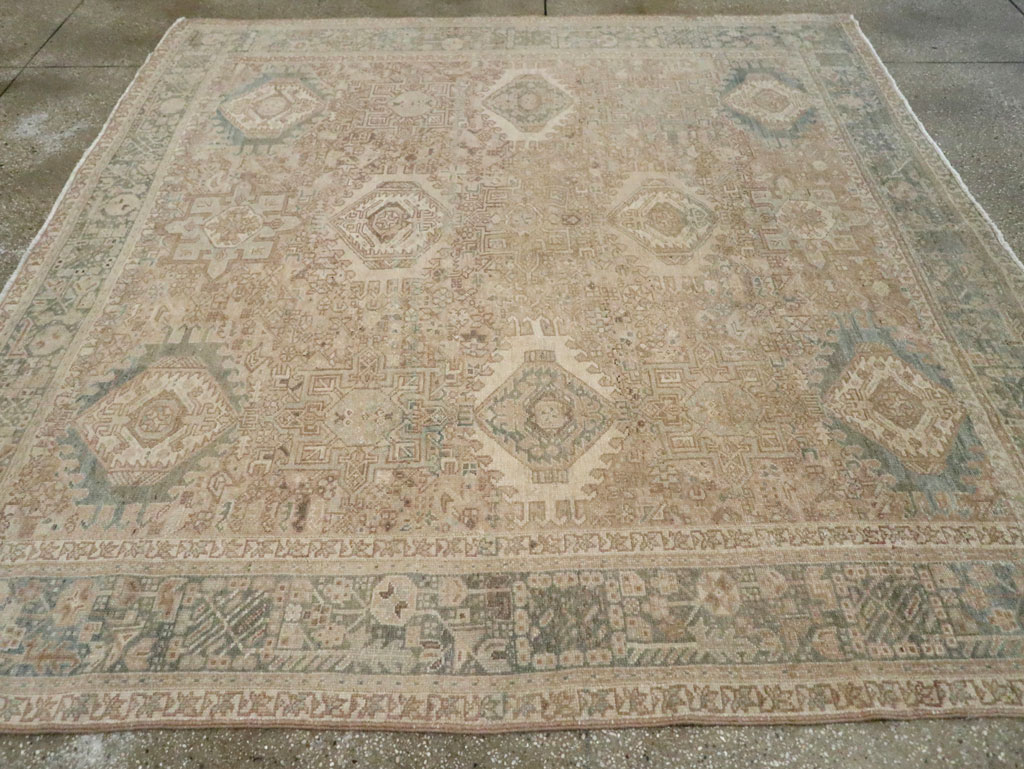 Vintage Persian Karajeh Small Square Room Size Carpet, No.25139 - Galerie Shabab